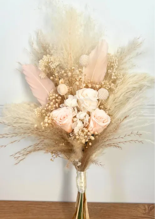 זר כלה Boho pink