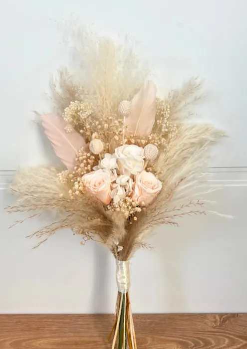 זר כלה Boho pink